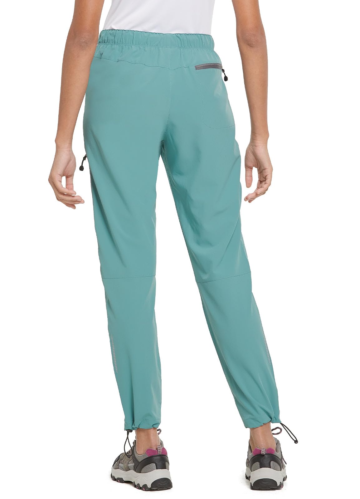 baleaf Women's Hiking Pants Quick Dry Lightweight Water Resistant Stretch Cargo Pants with Zipper Pockets Travel Camping 29''-Pond S
