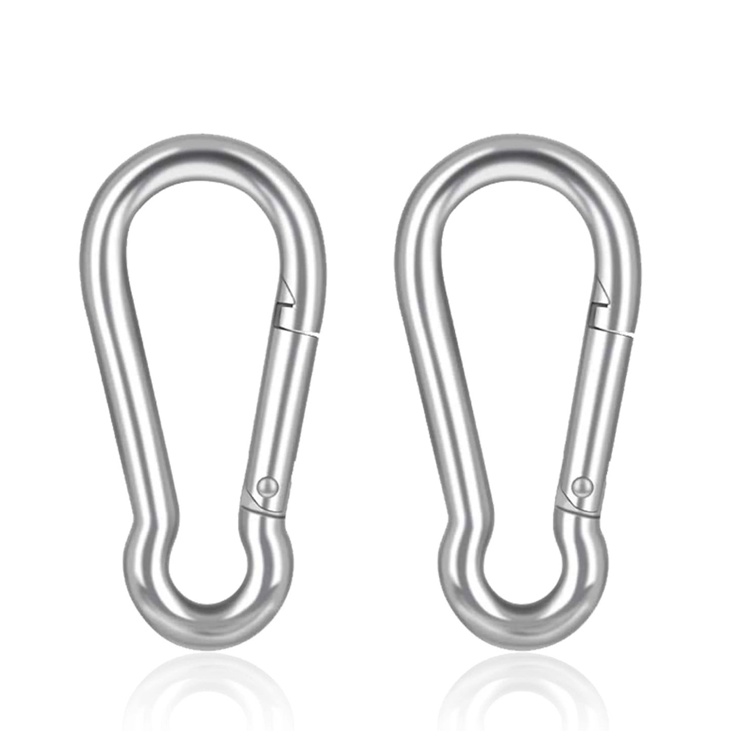 Marine Grade 316 Marked Stainless Steel Carabiner Clips, Heavy Duty Spring Snap Hooks for Gym, and Outdoor Activities (3 Inch, 4 Pack)