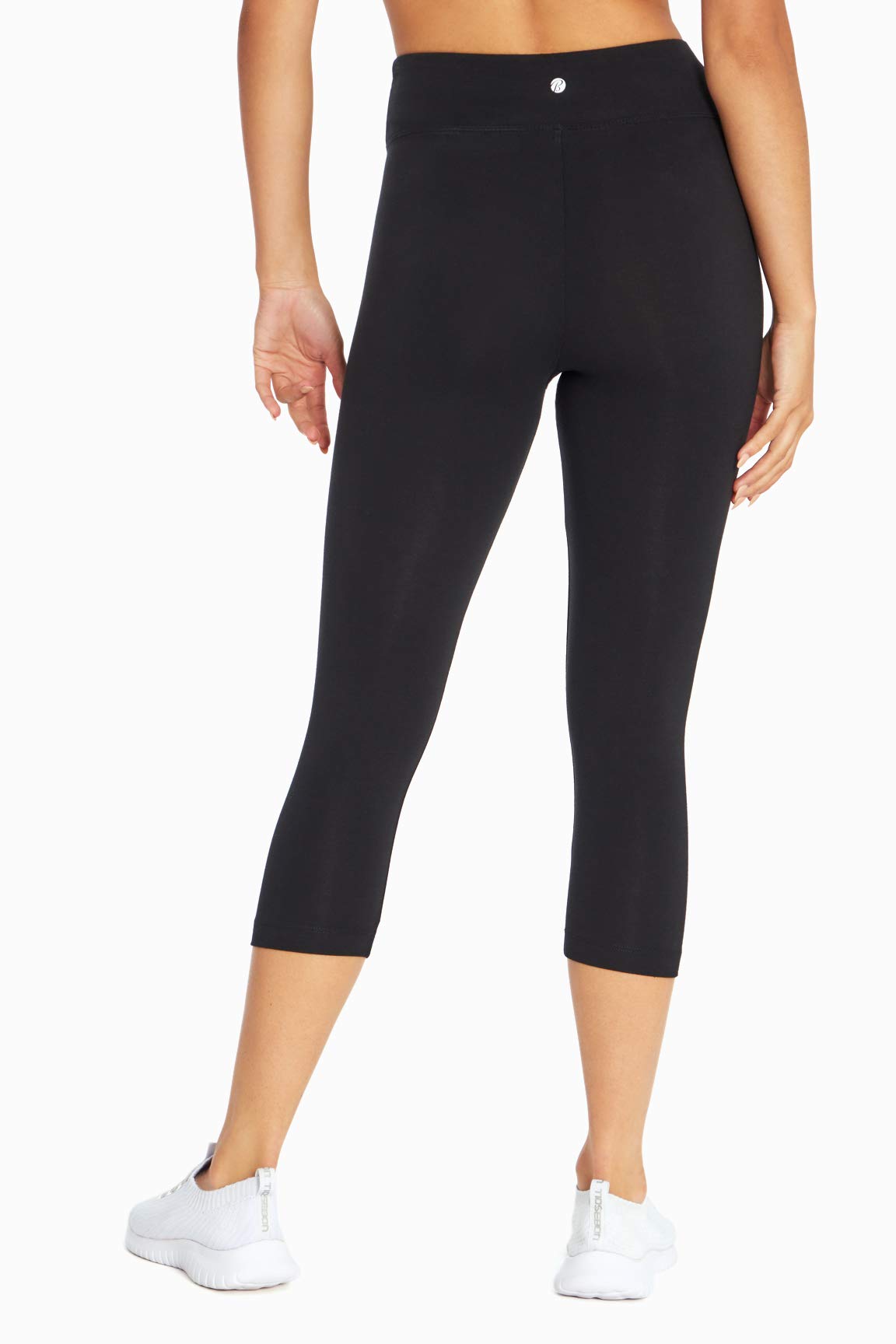 Bally Total Fitness Mid Rise Tummy Control Capri Legging, Black, Medium