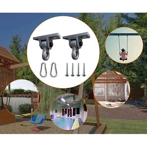 Heavy Duty Black Swing Hangers Screws Bolts Included Over 5000 lb Capacity Playground Porch Yoga Seat Trapeze Wooden Sets Indoor Outdoor 2 Pack