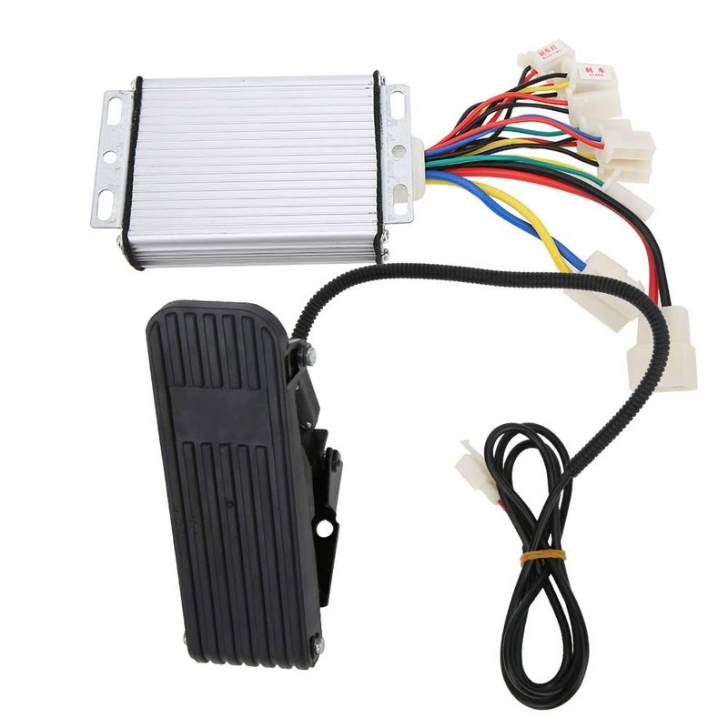 Keenso Controller Brush, 48V 1000W Brush Controller with Foot Pedal Kit for Electric Motorcycle, Tricycle, Scooter Maintenance Use