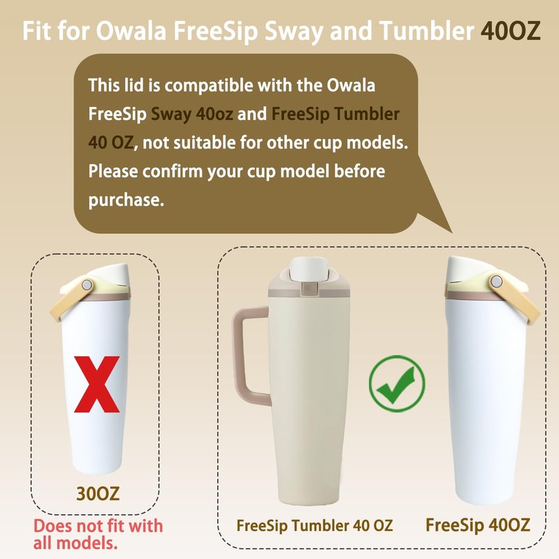 NebkDask Replacement Lid for Owala FreeSip Sway 40 oz Water Bottle and Tumbler 40 oz – BPA-Free, Secure Seal, Leak-Proof Lock, Compatible with Owala FreeSip Bottles & Straws （maroon）