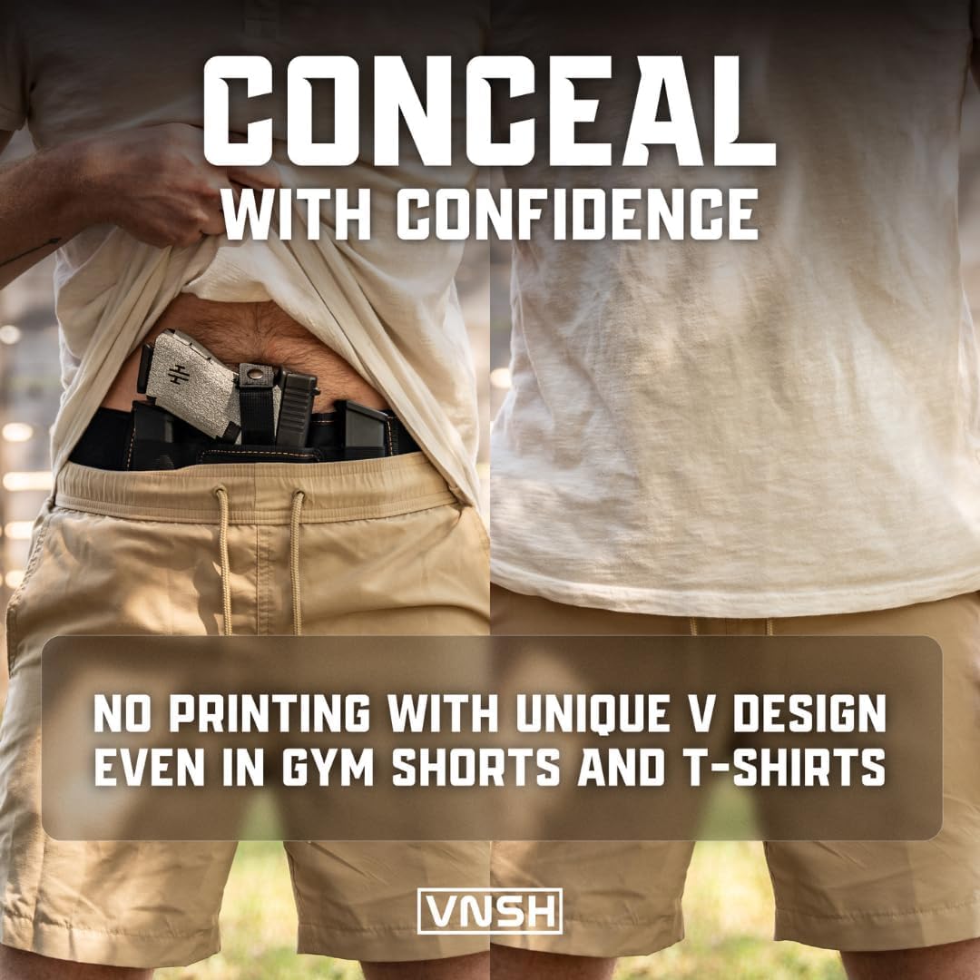 Belly Band Holster - Comfortable Concealed Carry for 99% of Handguns | Secure Fit with Built-in Mag Pouches