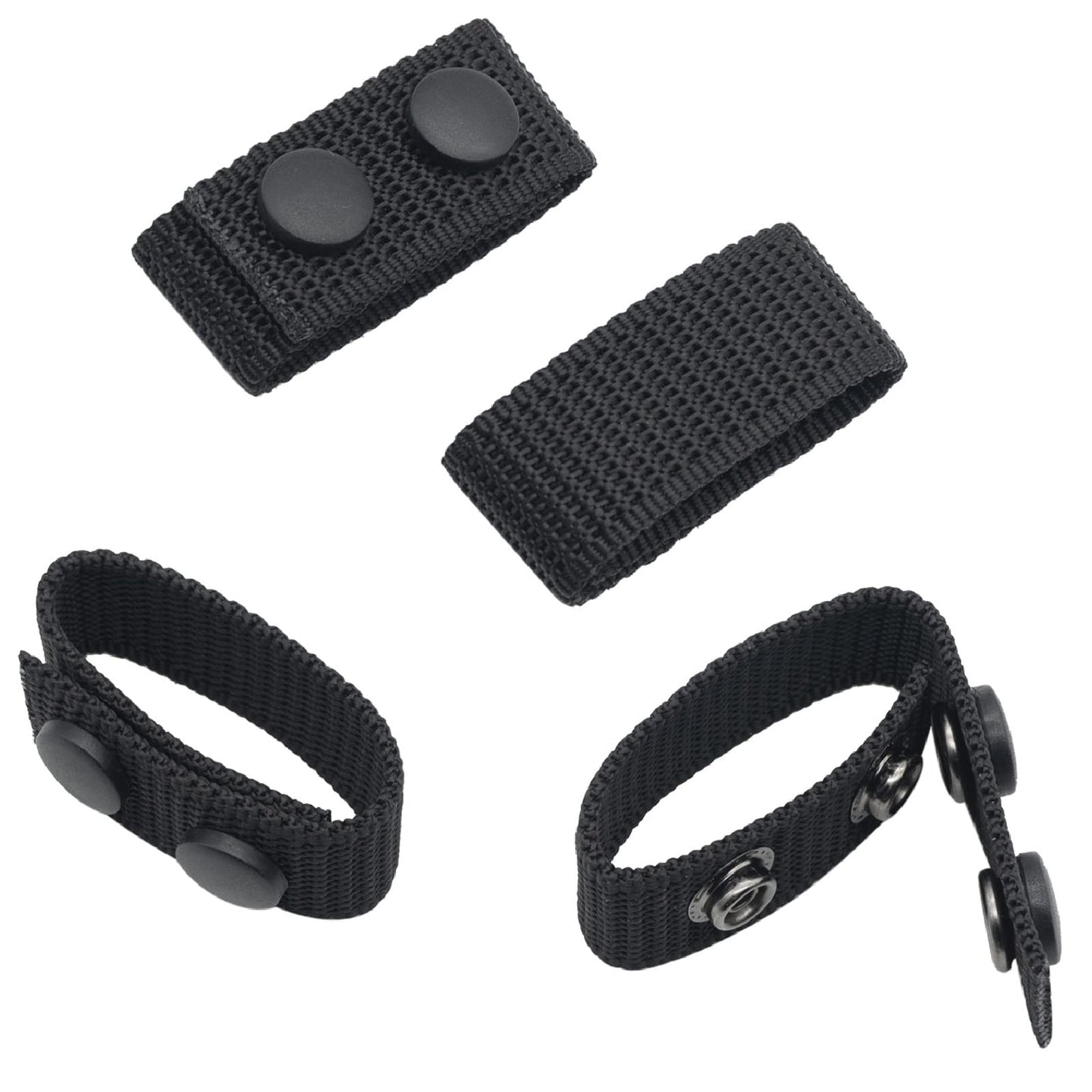 TACNEX Belt Keepers with Double Snaps for 2 inch Wide Nylon Duty Belt Tactical Police Leo Belt Accessories 4 PCS (Black, 2 inch(4 PCS))