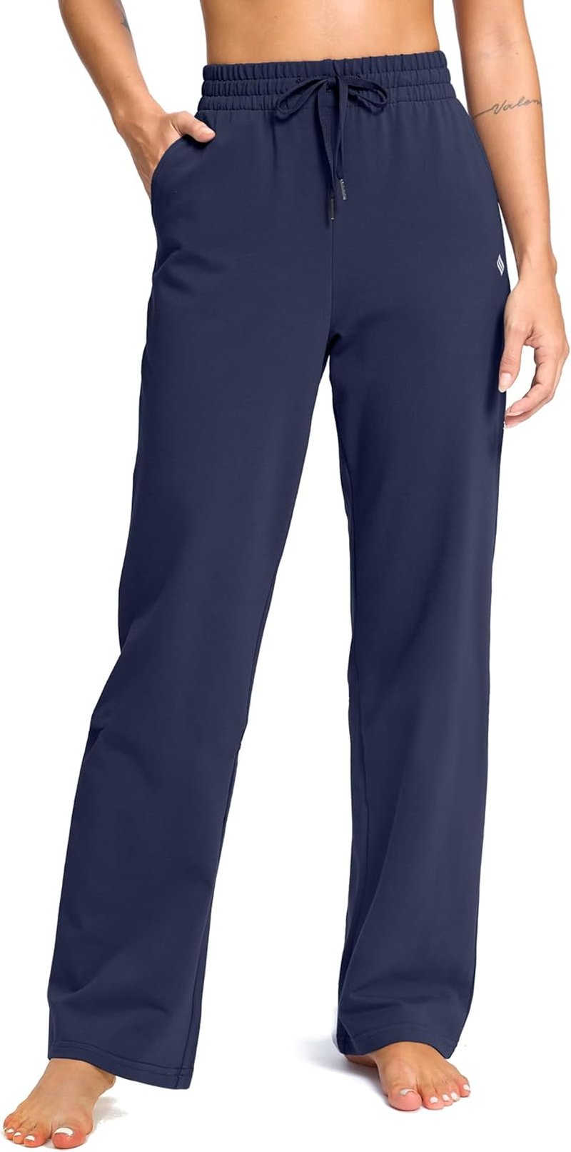 SANTINY Women's Tall Cotton Sweatpants - Casual Yoga Lounge Pants with Pockets | 31"/33"/35" Sizes