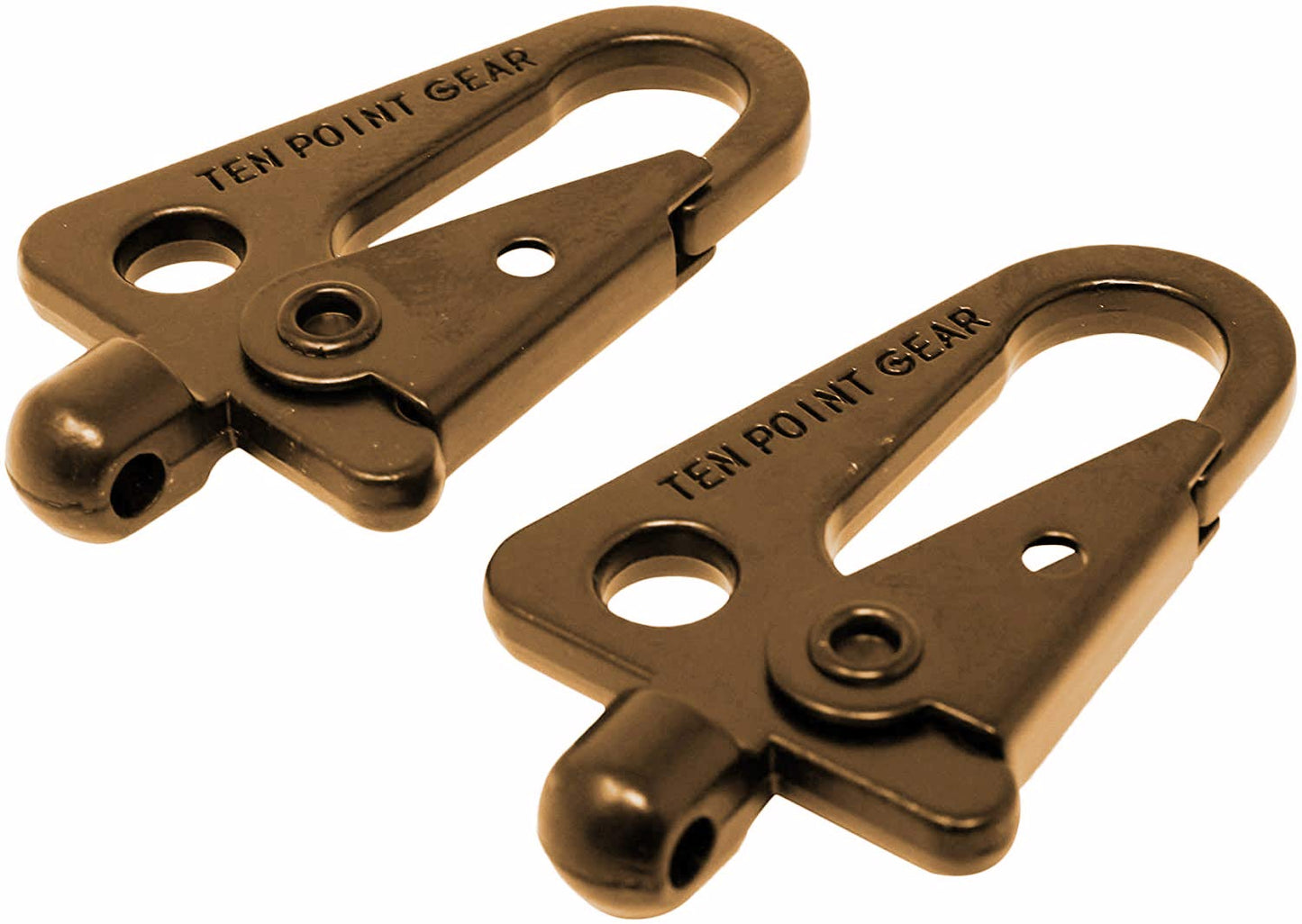 Ten Point Gear - Swivel Mount to HK Clip Adapter. Set of (2). Patent Pending Design. Attach to QD Sling Loop or Swivel Mounts. Suitable for Almost Any Rifle, Shotgun, Cross Bow Sling (Coyote Brown)
