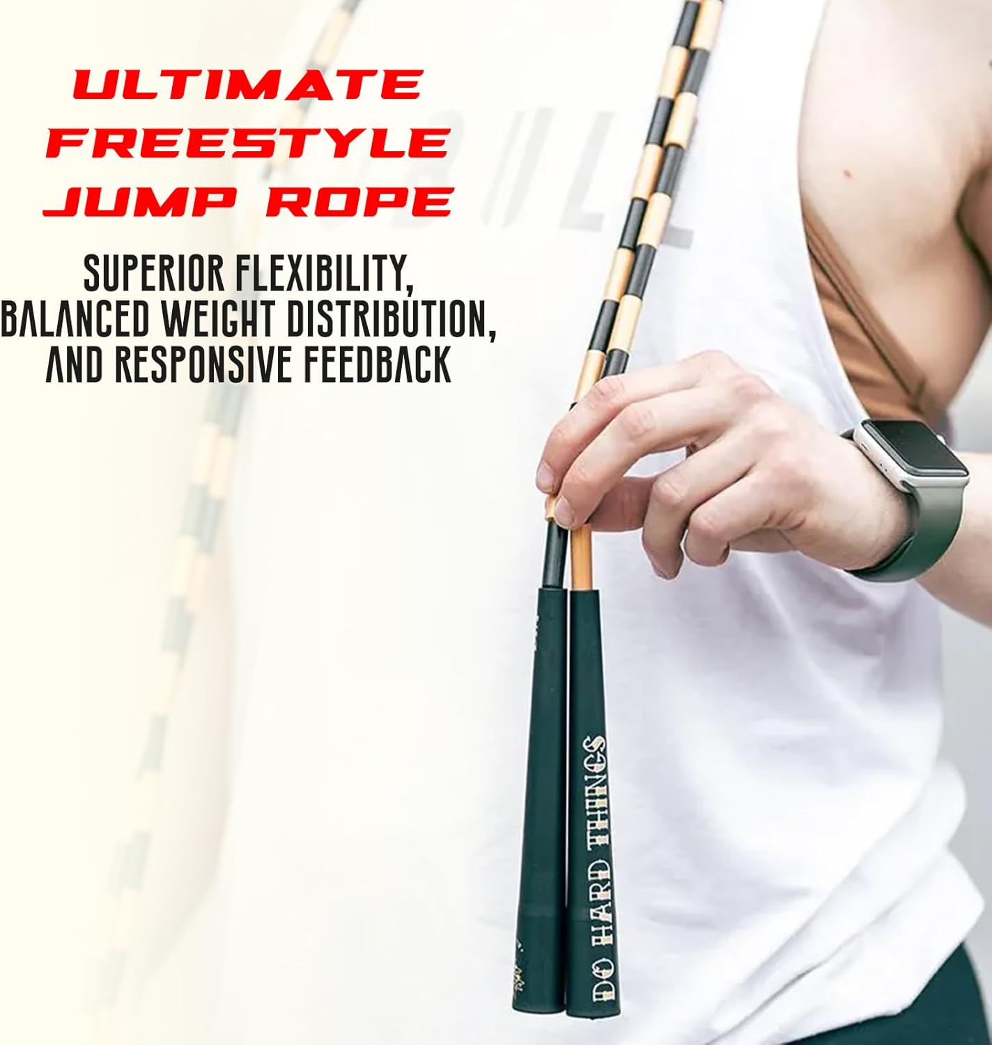 Beaded Jump Rope - Durable & Lightweight 10ft Adjustable | Tangle-Free Design with Shatterproof 1” Beads