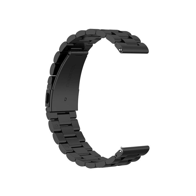 22MM Metal Watch Band Compatible with Amazfit GTR 4/GTR 3/GTR 3 Pro/Bip 3/GTR 2 Bands for Women Men Mesh Stainless Steel Replacement Band Bracelet Straps Wristband Smartwatch Accessory (Black)