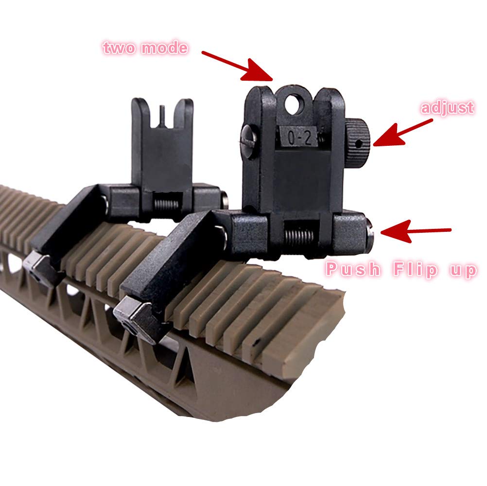 IORMAN Ultralight Flip Up Sight 45 Degree Offset Rapid Transition Front and Backup Rear Sight