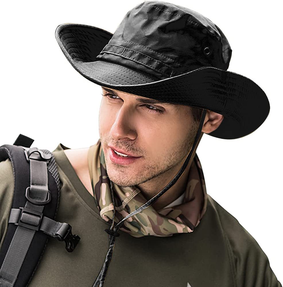 Sun Hats for Men Women Bucket Hat UPF 50+ Boonie Hat Foldable UV Protection Hiking Beach Fishing Summer Safari(1pack-Green Camo)