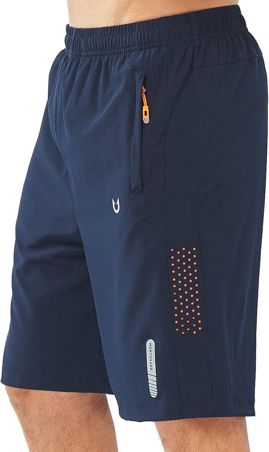 Men's Athletic Running Shorts - Quick Dry Lightweight Gym Workout | 7"/9"/5" | 3 Zipper Pockets
