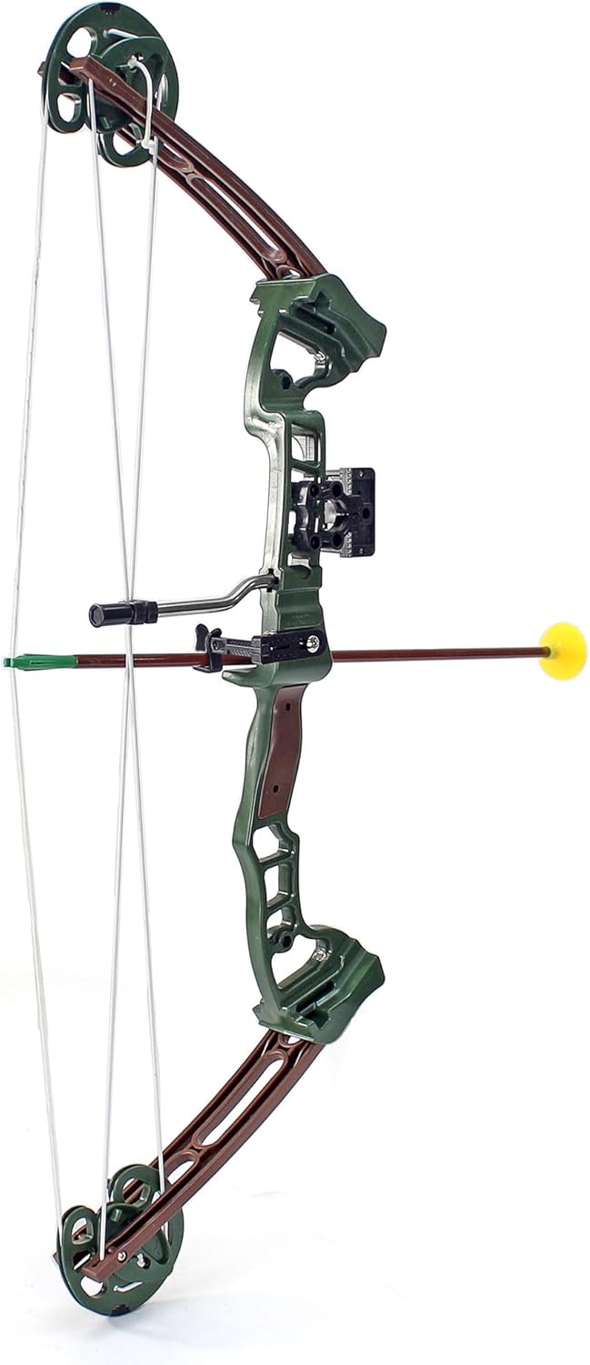 Archery Compound Bow and Arrow Training Set - 3 Target-Tip Arrows & Large Target Board for Skill Development