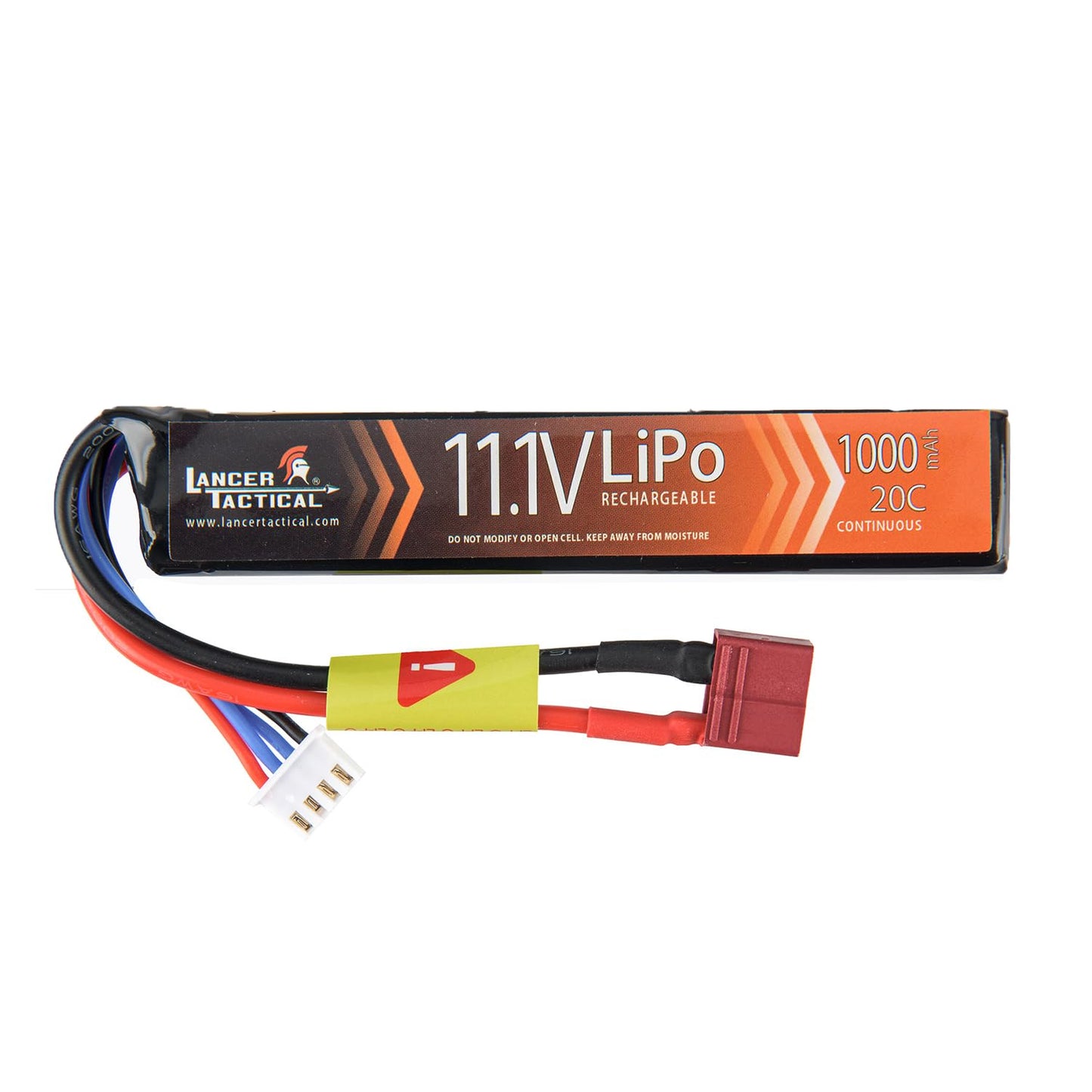 Lancer Tactical LiPo Airsoft Battery - 11.1V 1000mAh 20C Stick with Tamiya/Dean Connector (Dean)