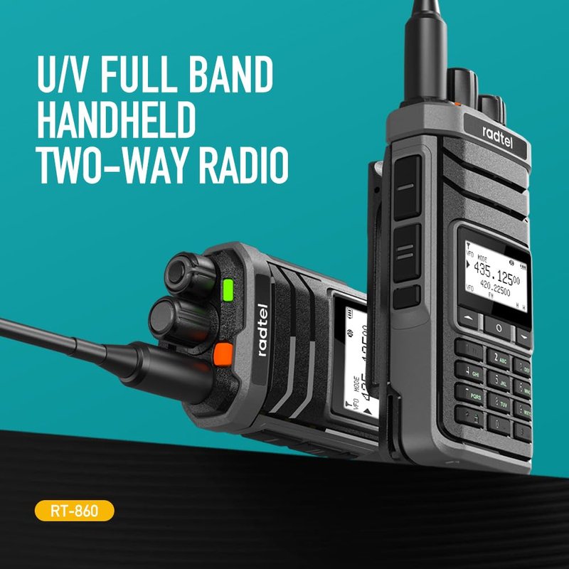 Radtel RT-860 Multi Band Ham Radio HF UHF VHF Dual Band with AM USB LSB CW CB LW MW SW SSB Reception, 1024 Channels, 2000mAh Battery, Type-C Charging (Without SW/MW Antennas)