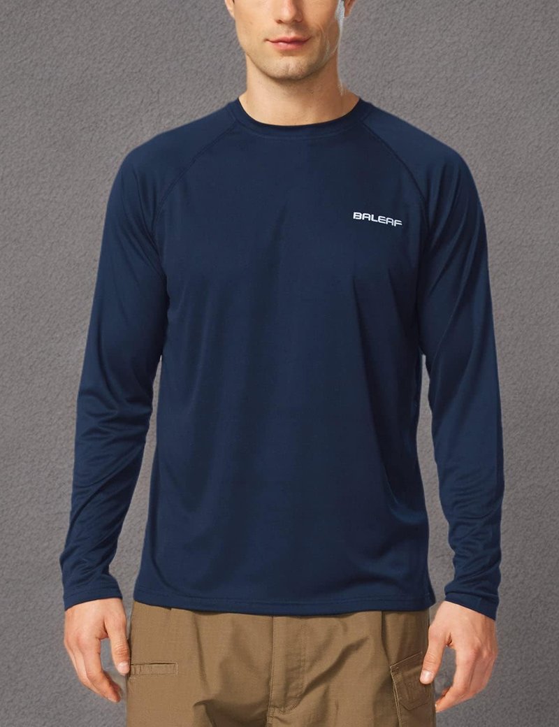 Men's UV Protection Long Sleeve Rash Guard | SPF UPF 50+ Quick Dry Fishing & Running Shirt
