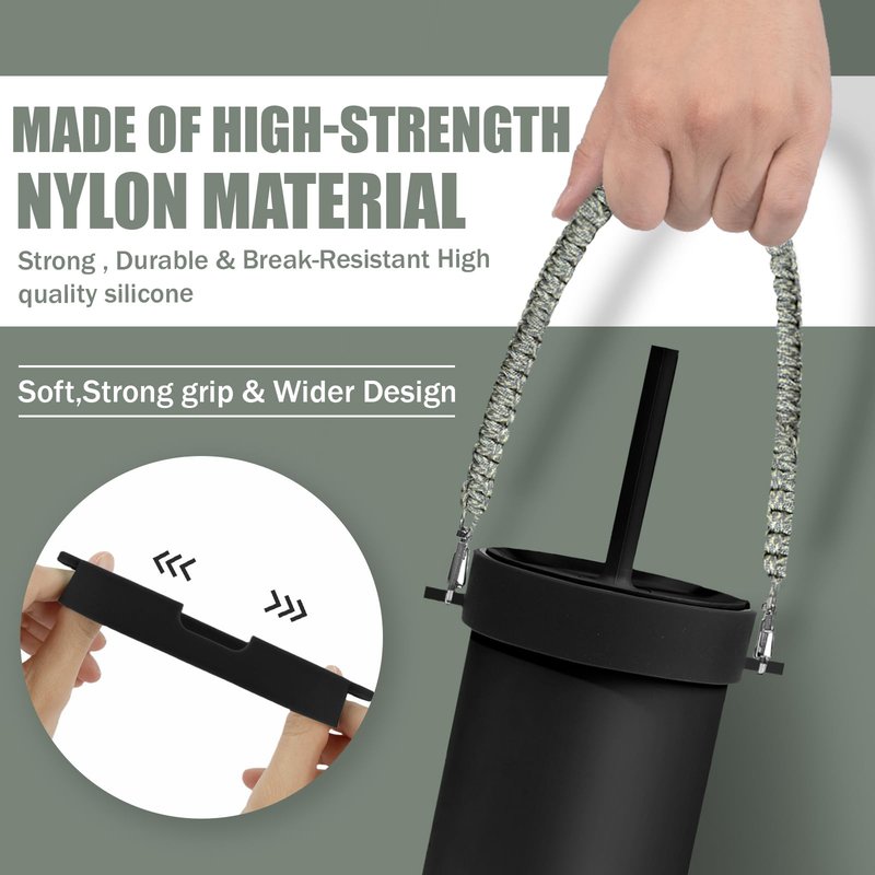 Greant Water Bottle Handle for HydroFlask Tumbler Handle 40oz & 32oz, Strap for HydroJug 40oz Tumblers, Tumbler Carrier for BruMate 40 oz, Agave