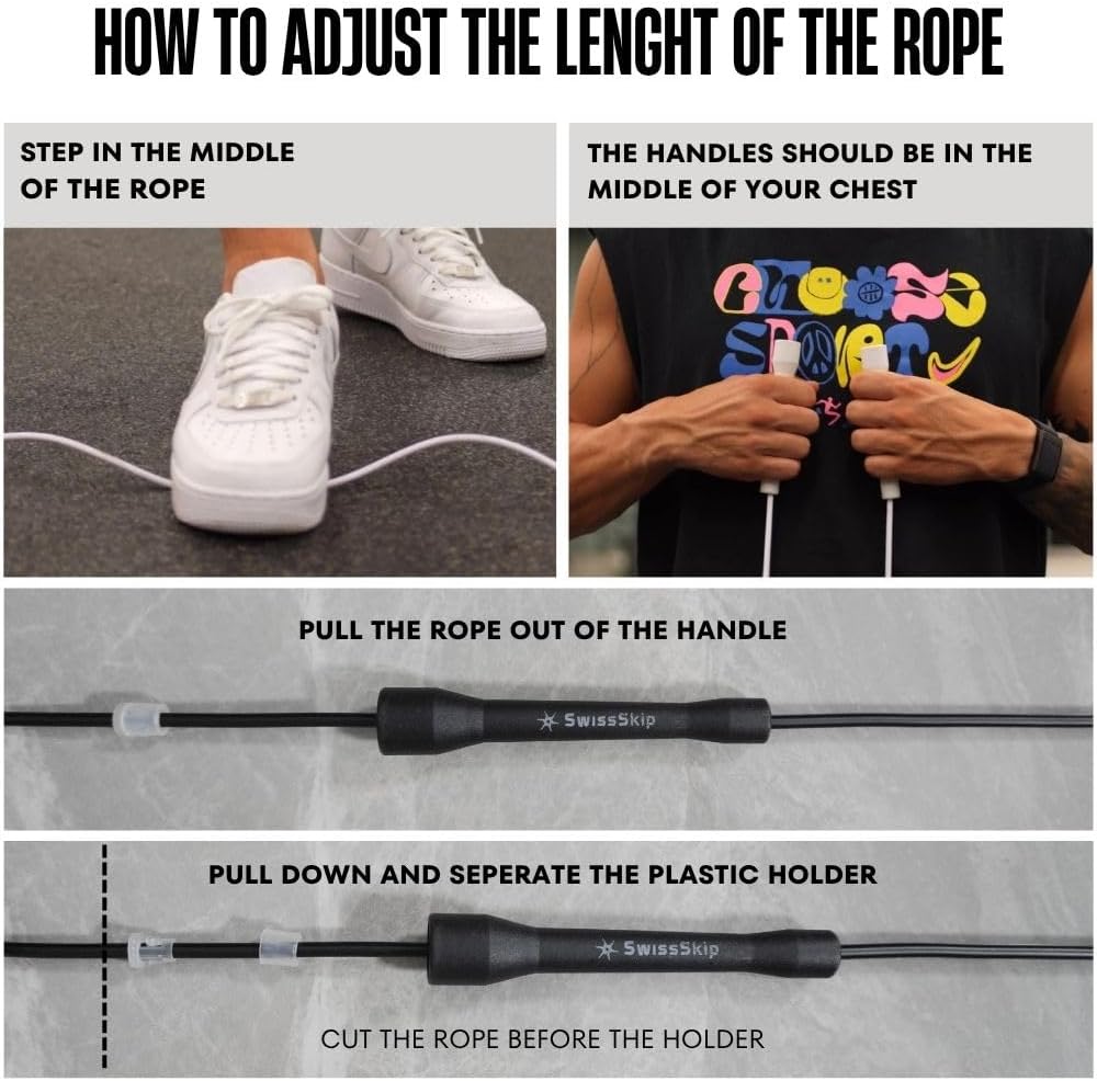 Swissskip Speed Jump Rope - 5mm PVC Skipping Rope for Fitness | Adjustable Length, Unbreakable Handles