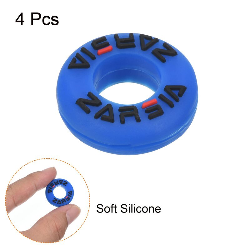PATIKIL Tennis Vibration Dampener, 4 Pack Round-Shaped Silicone Shock Absorber Racket String Damping for Tennis Racquet, Blue