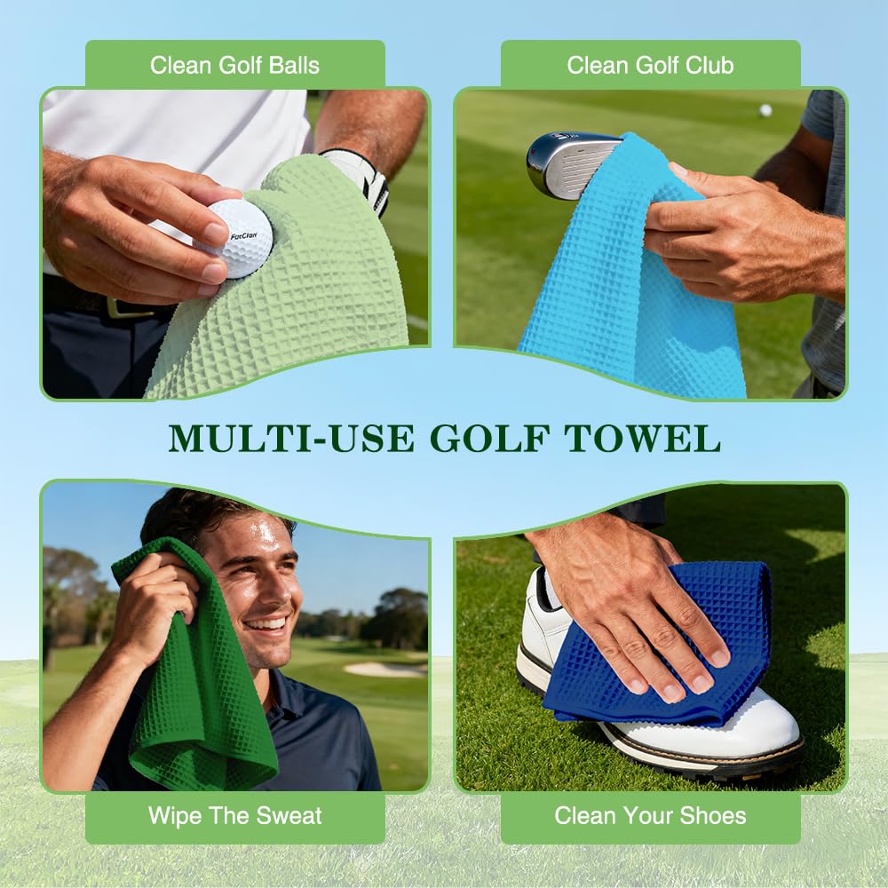 Juoqg Just A Girl Who Loves Golf Towel, Funny Golf Bag Towel with Clip for Women, Golfing Accessories for Women, Birthday Retirement Gifts for Female Golfer, Golfing Gifts for Lady Mom Grandma Sister