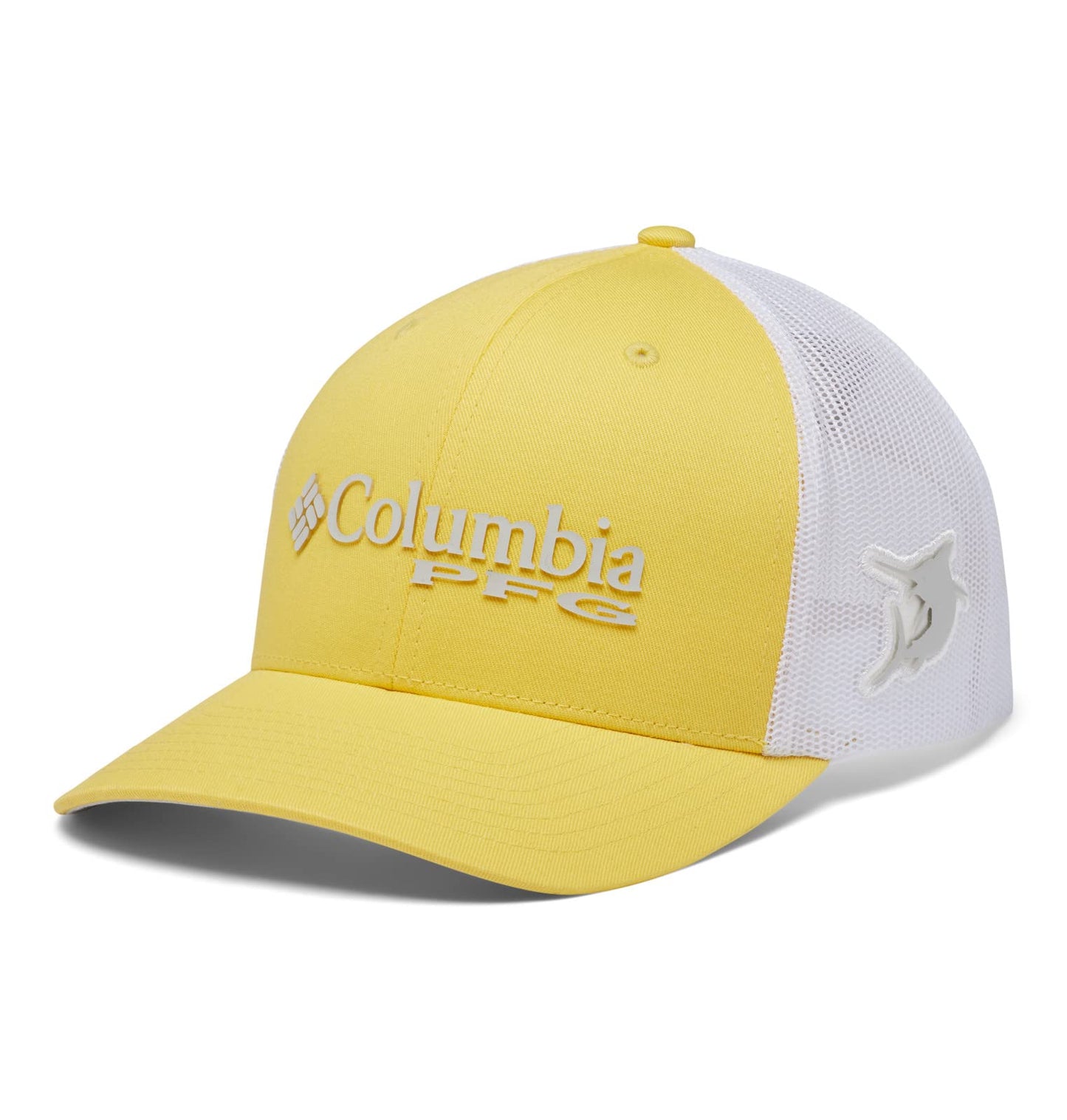 Columbia Unisex PFG Logo Mesh Snap Back - Mid, Sun Glow/Cool Grey/Marlin, One Size