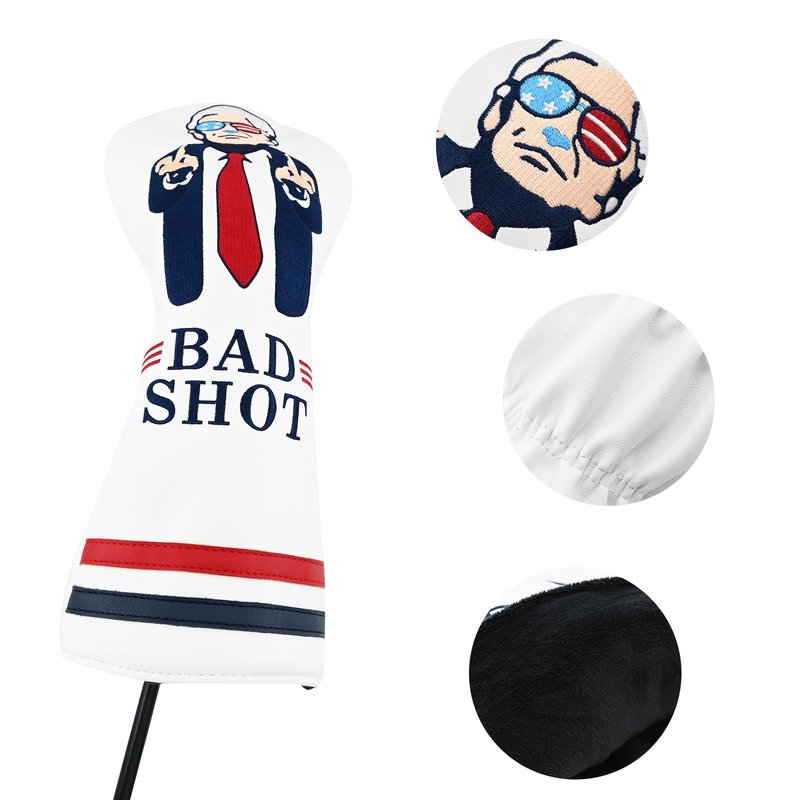 Make Golf Great Again Headcover – Funny Golf Club Cover – Trump Golf Head Cover – Trump Driver Headcover – Golf Club Covers – Donald Trump Golf Club Head Covers (Bad Shot)