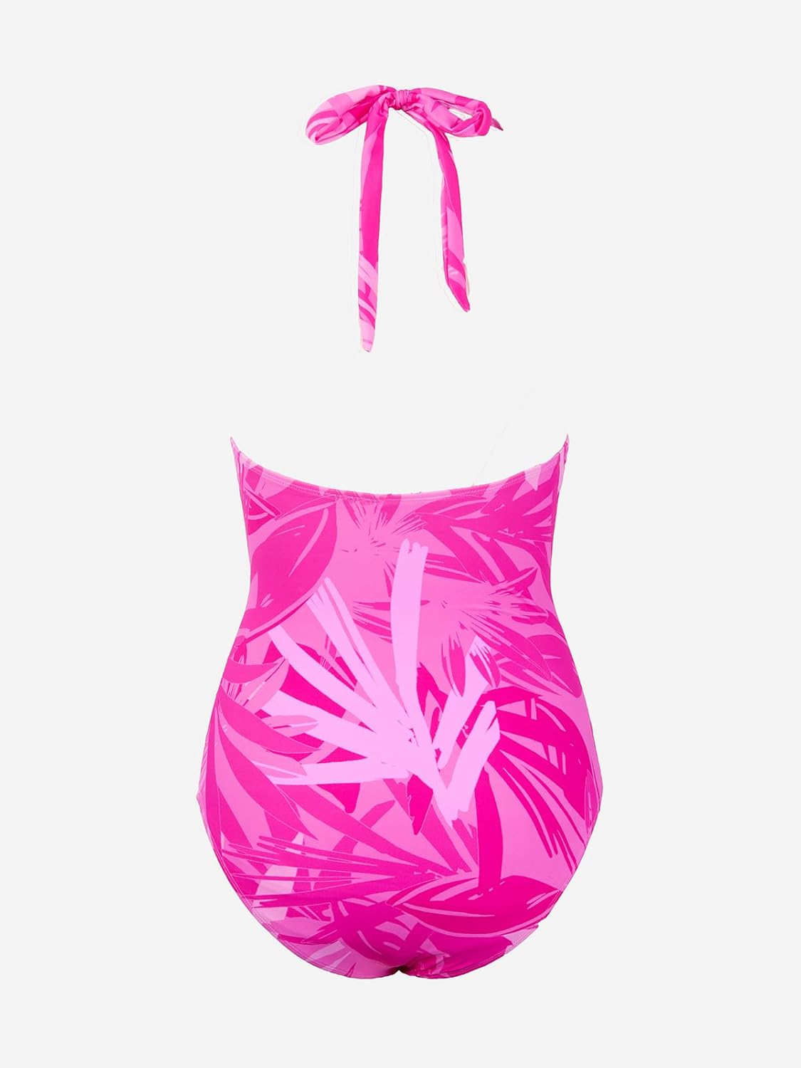 CUPSHE Women's One-Piece Swimsuit - Halter V-Neck Ruffle Back with Self-Tie Design | Stylish Bathing Suit