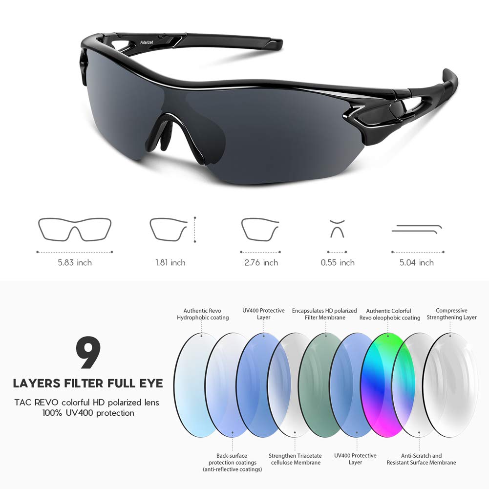 BEACOOL Polarized Sports Sunglasses for Men Women Youth Baseball Cycling Running Driving Fishing Golf Motorcycle TAC Glasses