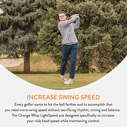 Orange Whip Lightspeed Golf Swing Trainer Aid Patented & Made in USA- Speed Stick Improves Speed, Distance and Accuracy (45")