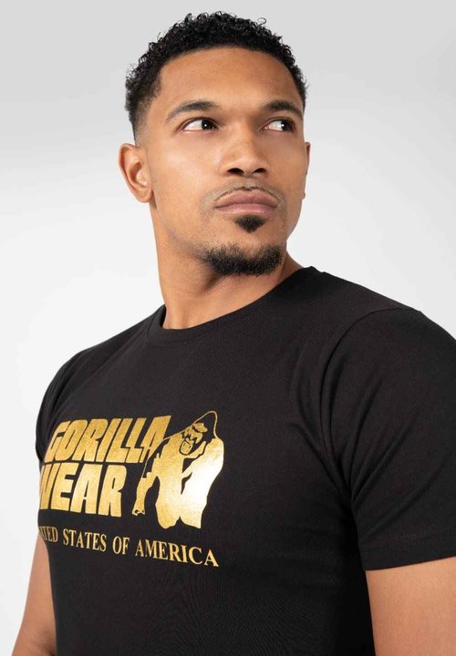 GORILLA WEAR Classic T-Shirt - Black/Gold Black/Gold S