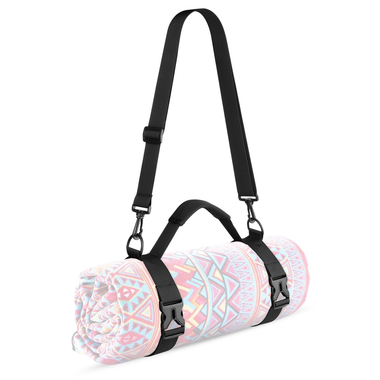 Cosmos Portable Yoga Mat Strap Mat Sling Picnic Blanket Strap with Adjustable Shoulder Strap & Handle for Festivals Picnics Camping Motorcycle Bedroll Pilates