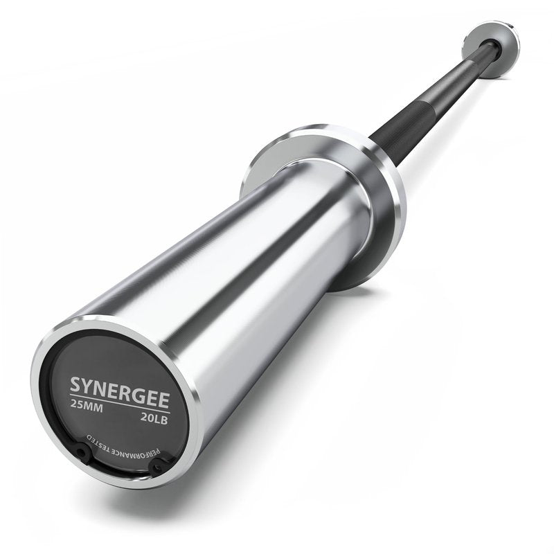 Synergee 4-Foot Barbell with 2” Sleeves. Rated 500lbs for Weightlifting. Available in Black.