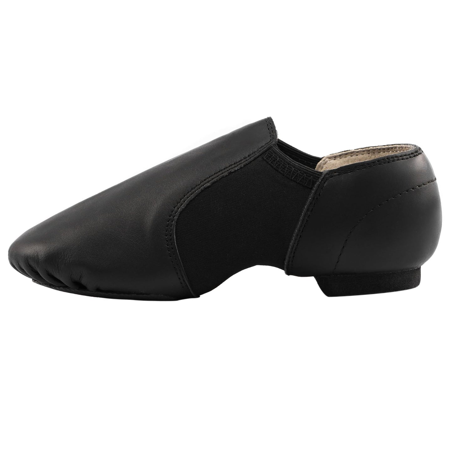 Linodes Leather Jazz Shoe Slip On (Big Kid Unisex), Black, Size 4