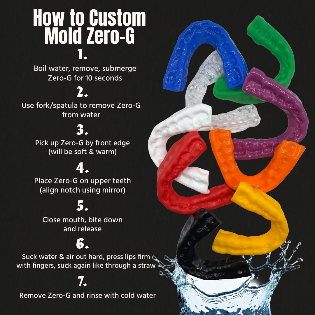 Zero-G Sports Mouthguard Clear 1-Pack - Adult Size - Boil & Bite - Basketball, Football, Soccer, Baseball, Hockey, Lacrosse