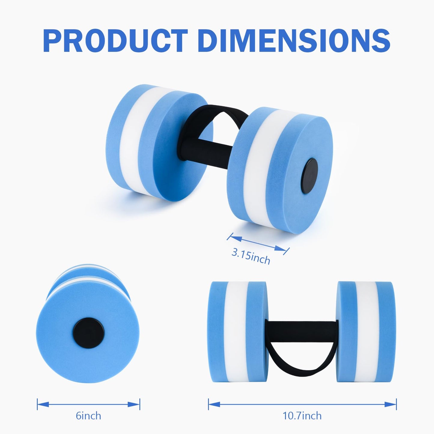 Water Weights, 2Pcs Aquatic Dumbbell for Exercise, Water Aerobics Equipment