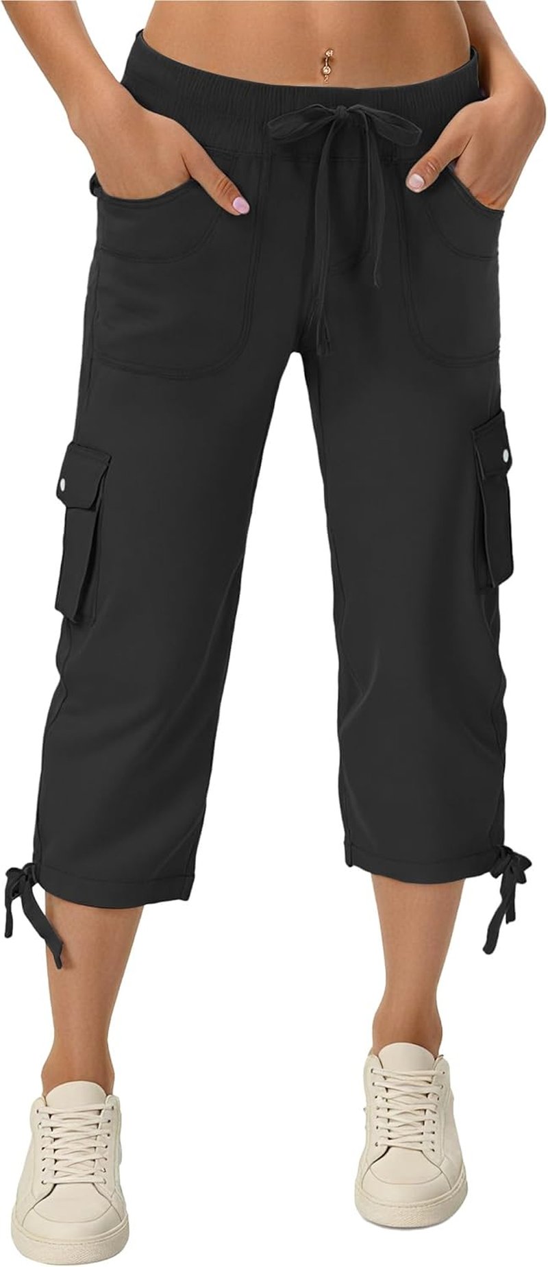 Women's Hiking Capri Pants - Quick Dry Athletic Cargo with Pockets | Loose Fit for Travel & Casual Wear
