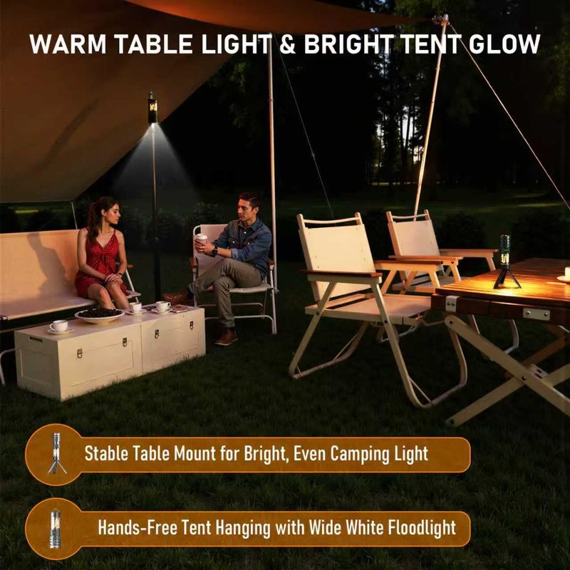CLOVPO Rechargeable Flashlight 11 Modes Tactical Camping Flashlight with Red-Blue Emergency Lights, 10000 Lumens 3 in 1 Portable Camp Light with Stand, Bright LED Flashlight for Outdoor Activity