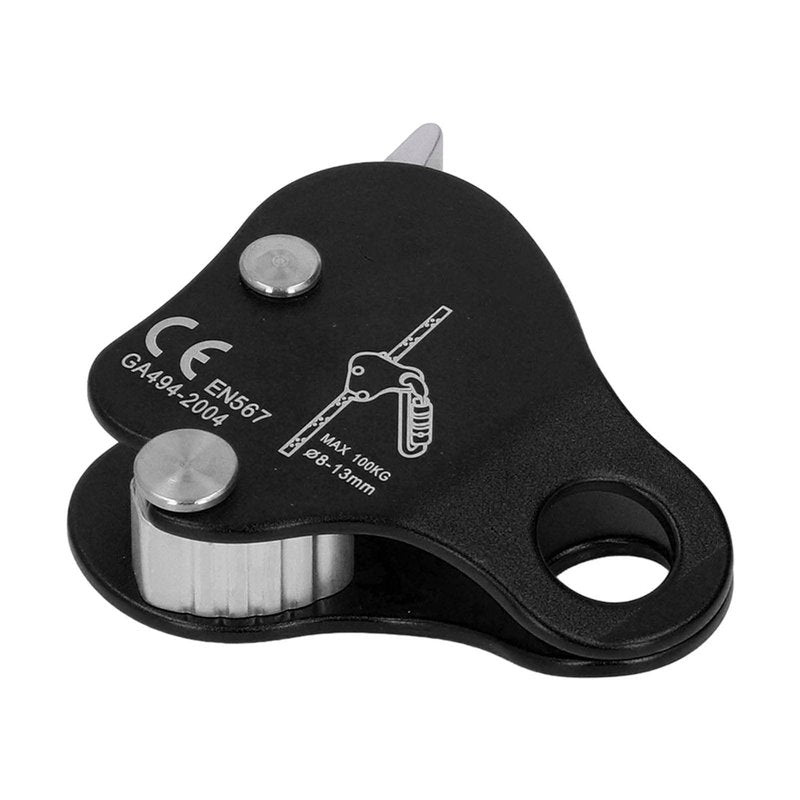 VGEBY Climbing Rope Grab, Self Braking Safety Grip Clamp Ascender Device for Mountaineering Rappelling Rescue Outdoor Sports