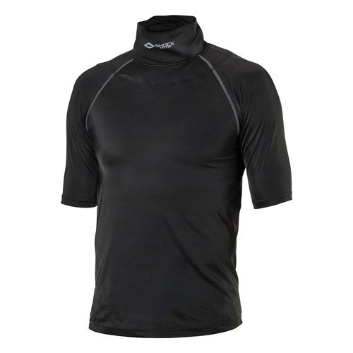 Shock Doctor Compression Shirt with Neckguard for Hockey with Integrated Neck Guard. for Adult Men Black