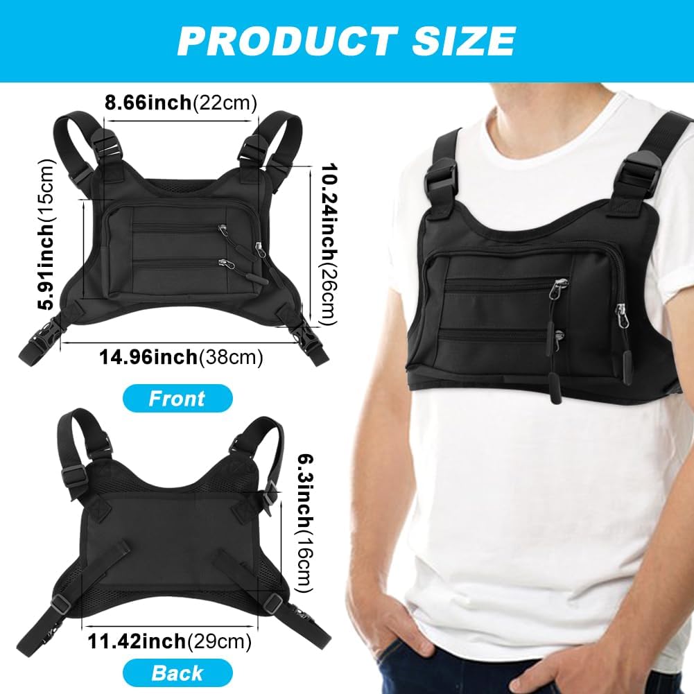 Sports Chest Bag - Adjustable Running Vest for Men & Women | Ideal for Hiking, Cycling, Workouts & Rock Climbing