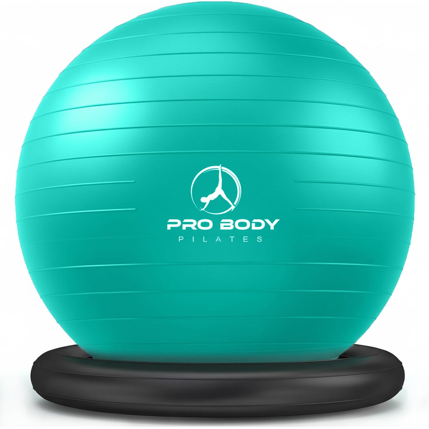 ProBody Pilates Yoga Ball Chair, Exercise Ball Chair with Base or Stand for Home Office Desk Sitting or Workout, Balance Ball & Stability Ball Seat for Back, abs (Aqua, 27-30 inches/68-75 cm)
