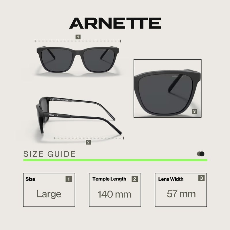 ARNETTE Cortex AN4291 275887 57MM Matte Black/Dark Grey Square Sunglasses for Men +Bundle with Accessory Eyewear Kit