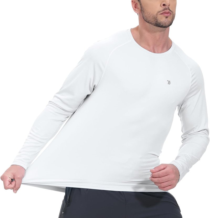 Mens Sun Protection Hiking Shirt - Lightweight Long Sleeve UPF 50+ UV Block | Ideal for Fishing & Swimming