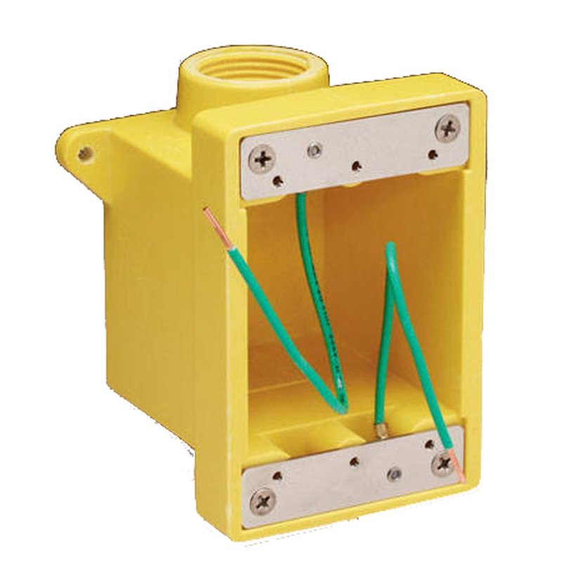 Marinco 6084CR Marine FD Box for 15, 20, 30, and 50-Amp Receptacles, and 7420CR and 7788CR Covers (Two 31" Knockout Holes, Yellow)