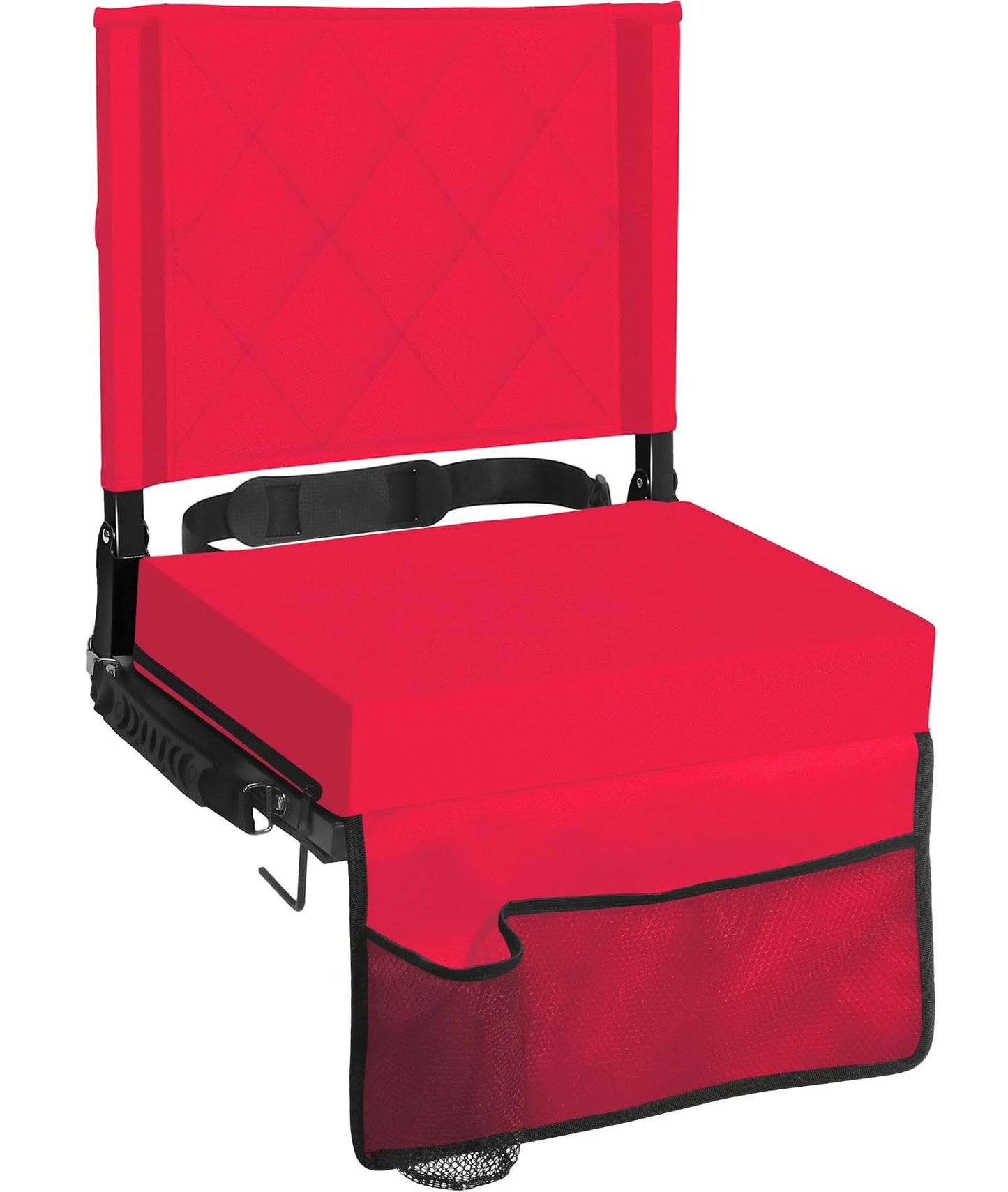 Sheenive Red Stadium Seats for Bleachers with Back Support, Padded Soft Comfy Backs and Cushion, Extremely Large and Portable