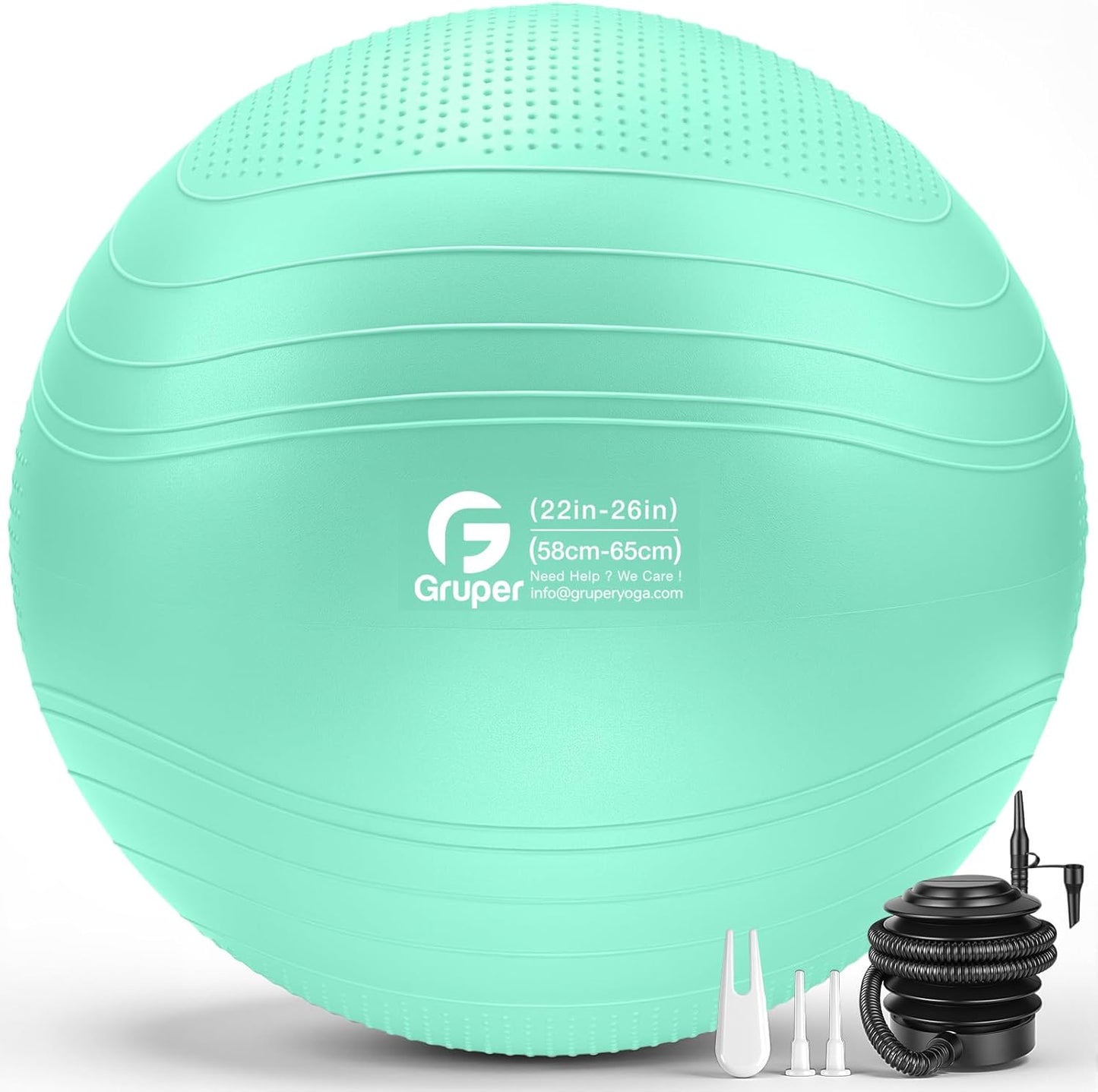 Yoga Ball - Extra Thick Non-Slip Exercise Ball for Workout, Balance & Pregnancy | 4 Sizes with Quick Pump & Guide