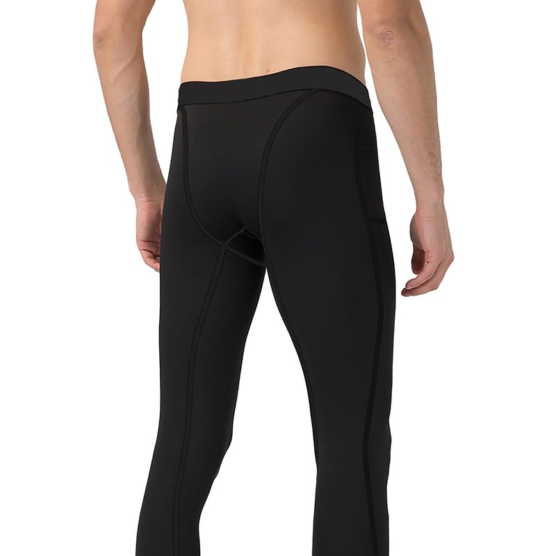 HovSiyla 4 Pack Mens Compression Pocket Athletic Pants Sports Performance Base Layer Wortout Running Tights Gym Spandex Leggings Black Large