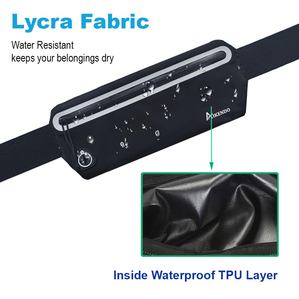 Slim Running Belt Fanny Pack Women Men,Runners Phone Holder Waist Bag,Run Pouch Waist Belt for Workout Jogging,Travel Money Belt Running Gear Accessories.