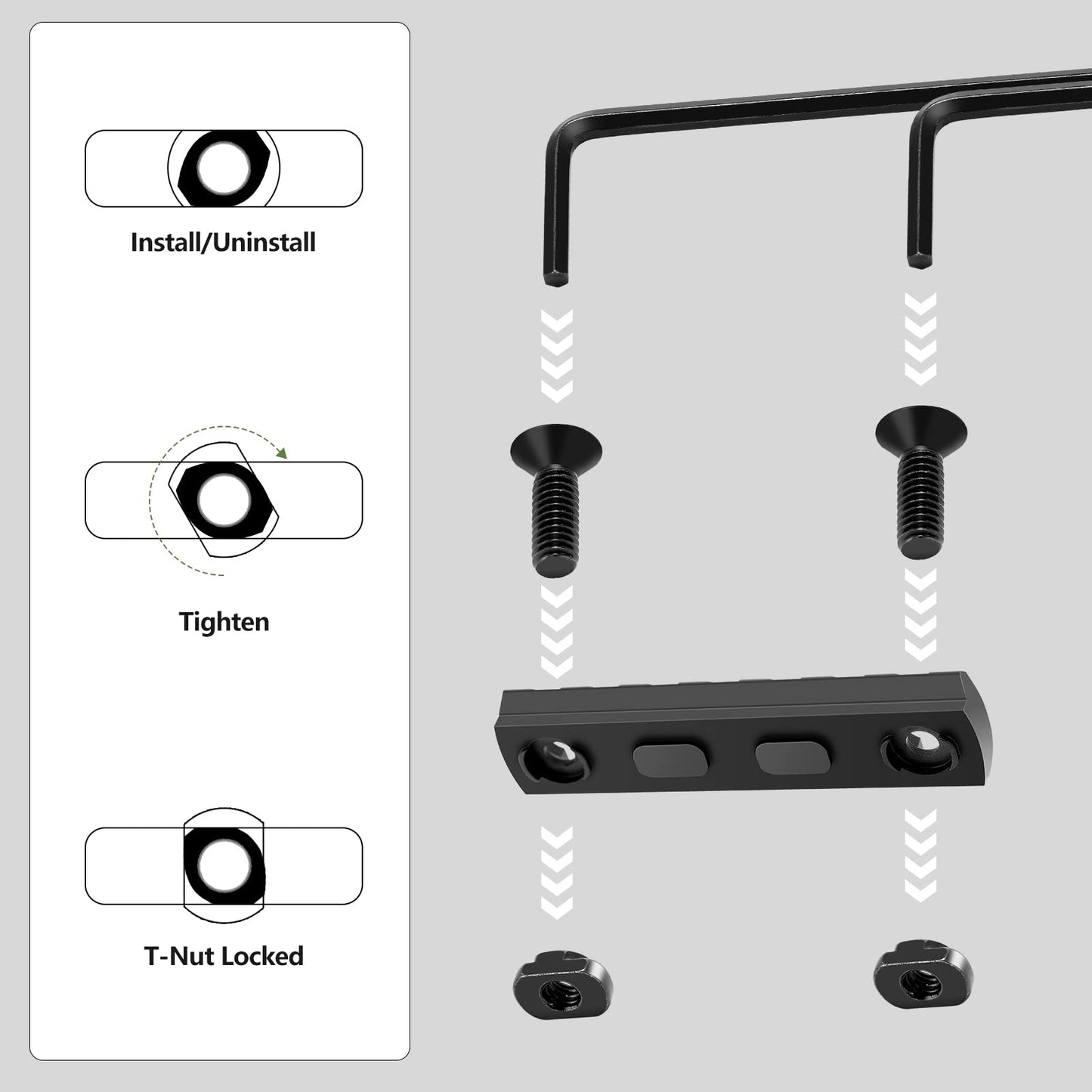 Anovo Single-Sided Rail 3-3-5-5-7-7 Slots Accessory Set-Style 1