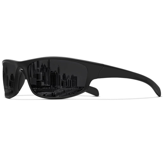 Ofwin Sports Polarized Sunglasses for Men Women Wrap Around Sun Glasses Fishing Cycling Driving Running UV Protection Black