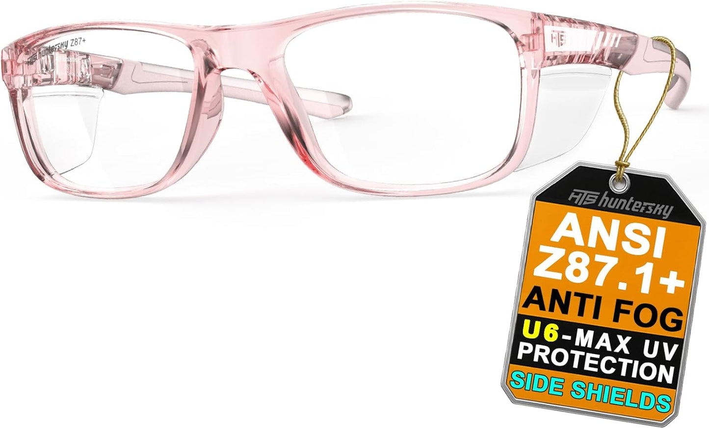 HTS HUNTERSKY Safety Glasses - ANSI Z87 Anti-Fog, Scratch-Resistant | Small Size for Men & Women